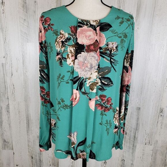 Boden Floral Pleated Blouse Sz 8 - Picture 1 of 10